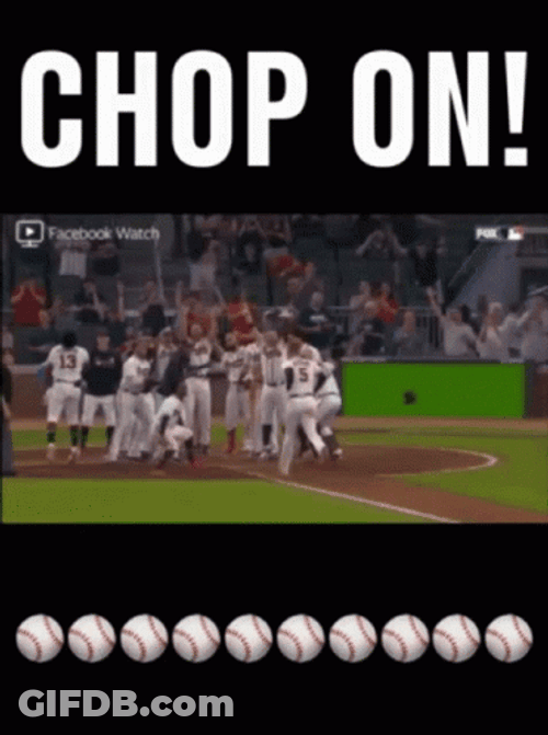 Tomahawk Chop Baseball Team Celebrating GIF