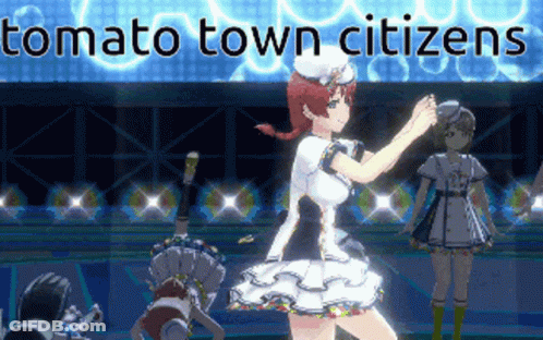 Tomato Town Citizens Ad Girl In White Dress GIF