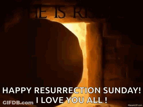 Tomb With He Is Risen Happy Resurrection Sunday GIF