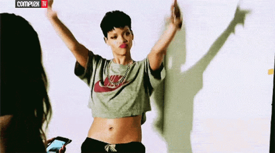 Tomboy Rihanna Short Hair Pose GIF