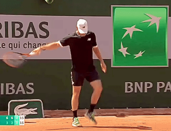 Tommy Paul Hitting His Shoes GIF