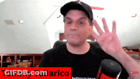 Tommy Tallarico Giving Peace Sign While Wearing Hat GIF
