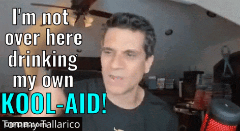 Tommy Tallarico Says That He Is Not Over Here Drinking His Own Kool Aid GIF