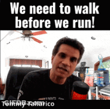 Tommy Tallarico Says We Need To Walk Before We Run At Microphone GIF