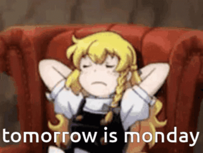 Tomorrow Is Monday Marisa Kirisame Touhou Project GIF