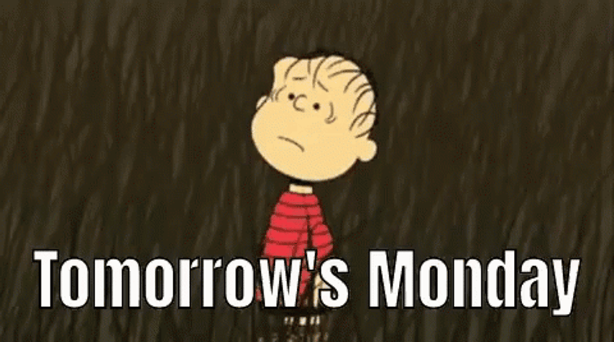 Tomorrow Is Monday Sad Charlie Brown GIF
