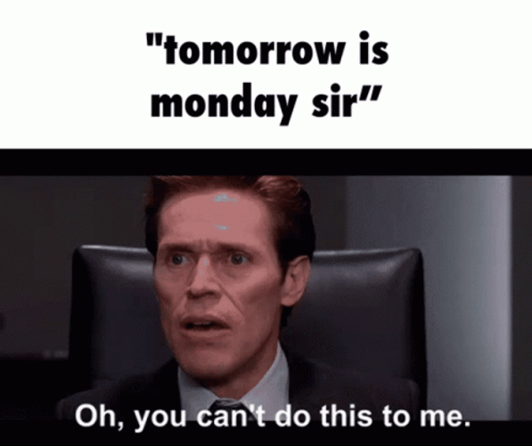 Tomorrow Is Monday Surprised Willem Dafoe GIF