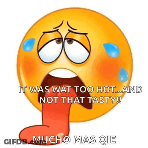 Tongue Out Smiley Saying It Was Too Hot GIF
