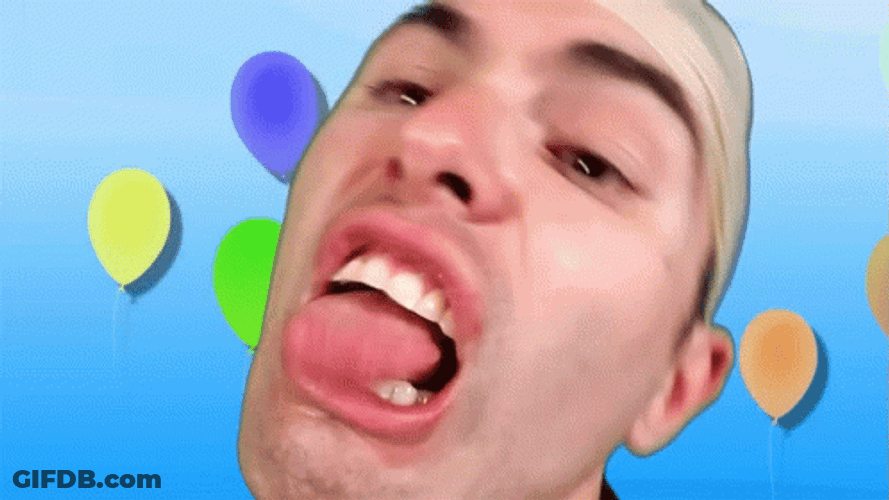 Tongue Out Teasing Playful Steve Terreberry Ballons GIF