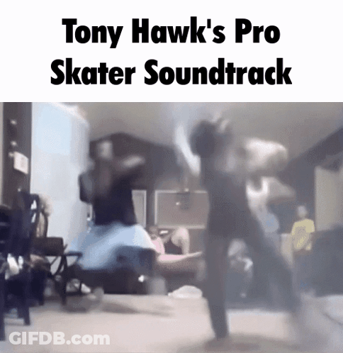 Tony Hawk 'S Pro Skater Soundtrack Is Being Played On A Video Game GIF