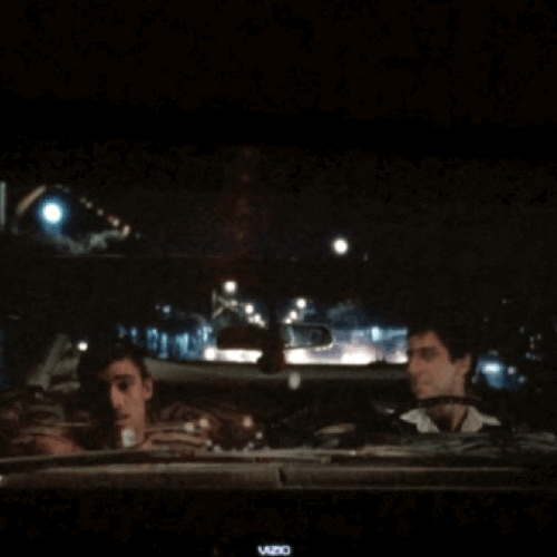 Tony Montana Driving With His Buddy GIF