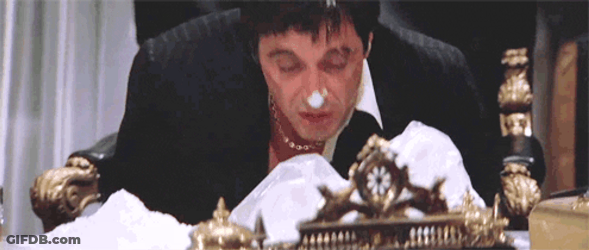 Tony Montana Whip Cream On Nose GIF