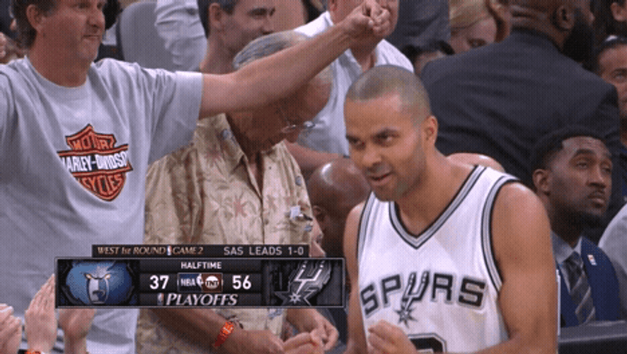 Tony Parker Excited 2017 NBA Playoffs GIF