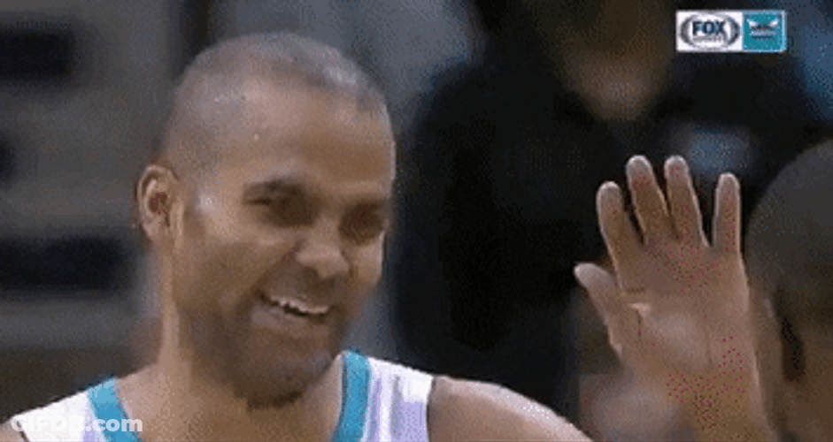 Tony Parker Happy High Five GIF