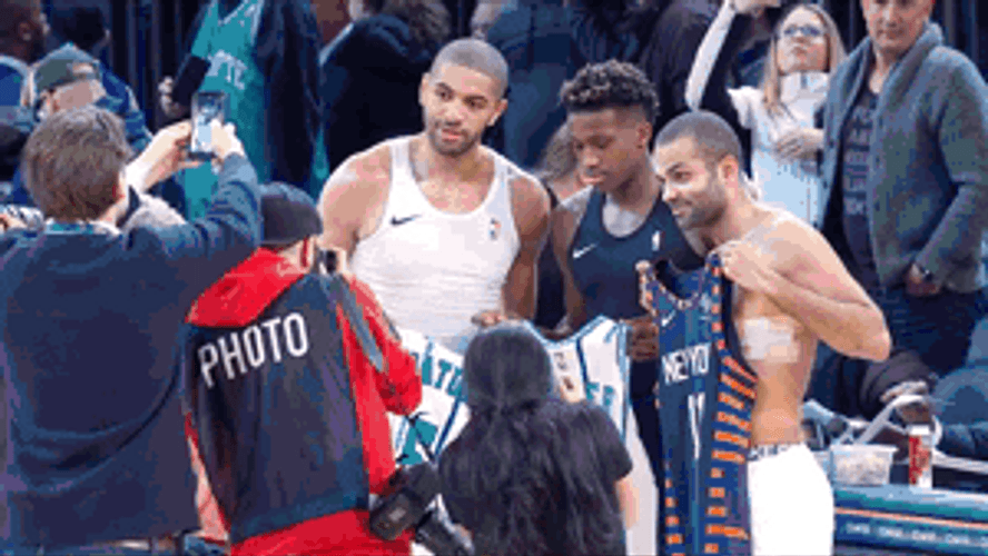 Tony Parker Jersey Swap GIF