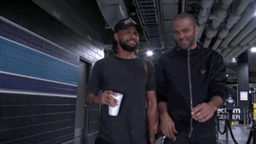 Tony Parker Patty Mills Catch Up GIF