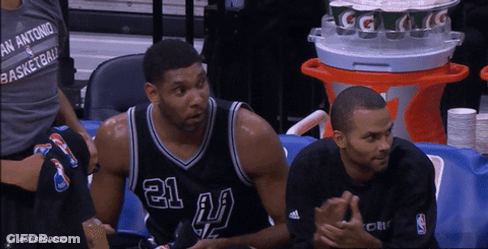 Tony Parker Spurs Bench Clap GIF