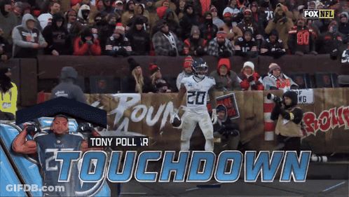 Tony Poll Jr Football Player Touchdown Banner GIF