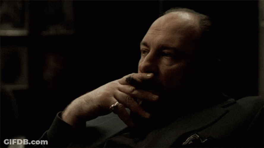 Tony Soprano Smoking Cigarette GIF