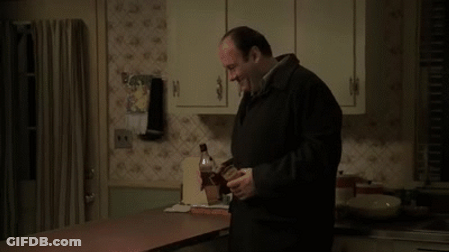 Tony Sopranos Drinking And Laughing GIF