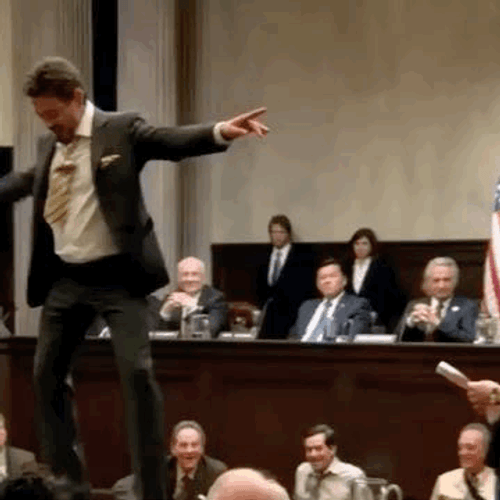 Tony Stark Funny Court Dance GIF