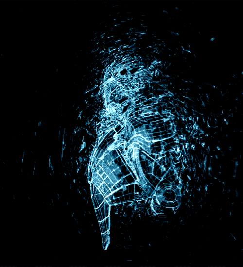 Tony Stark Iron Man Blue Print GIF