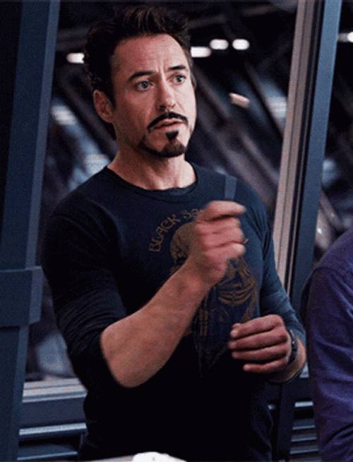 Tony Stark Threatening Pose GIF