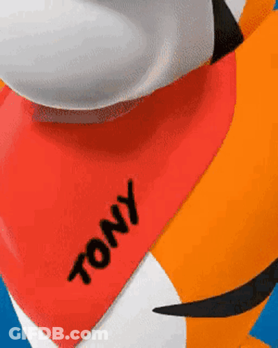 Tony The Tiger Bib Close Up GIF