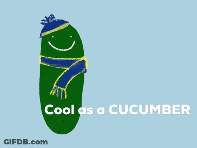Too Cool Cartoon Cucumber GIF