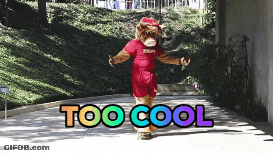 Too Cool Skateboarding Mascot GIF
