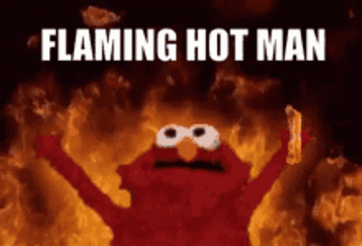 Too Hot Elmo Flaming Hot GIF