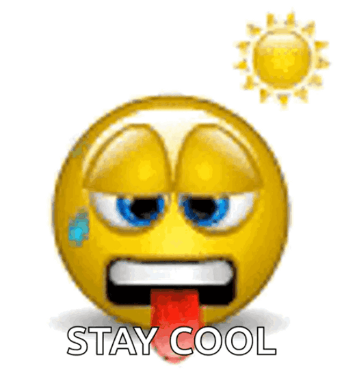 Too Hot Emoji Stay Cool GIF