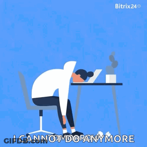 Too Much Work Exhausted Worker Passing Out GIF