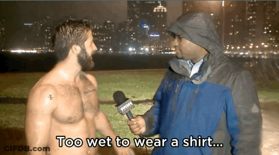 Too Soaking Wet To Wear A Shirt GIF
