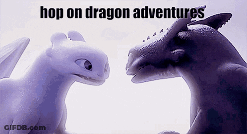 Toothless And Light Fury Looking At Each Other GIF