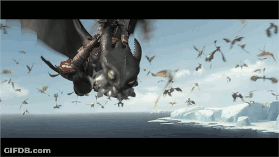 Toothless Eating While Flying GIF