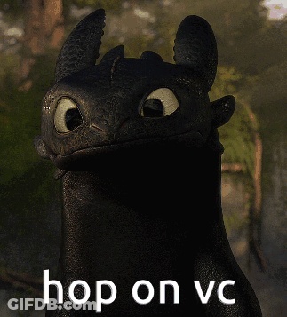 Toothless From How To Train Your Dragon Is Smiling And Says Hop On Vc GIF