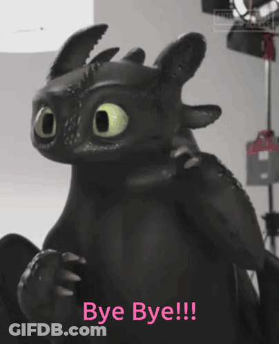Toothless From How To Train Your Dragon Says Bye Bye In Pink GIF