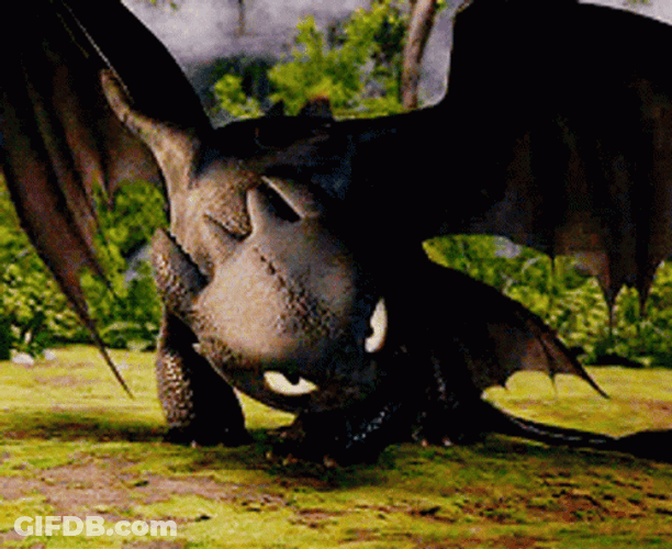Toothless Looking Down GIF