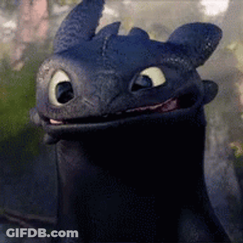 Toothless Meme Smiling On Excitement GIF