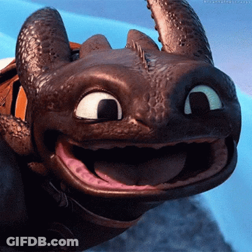 Toothless Smiling With Tongue Out GIF