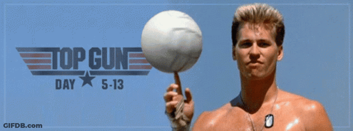 Top Gun Iceman Volleyball Spin GIF