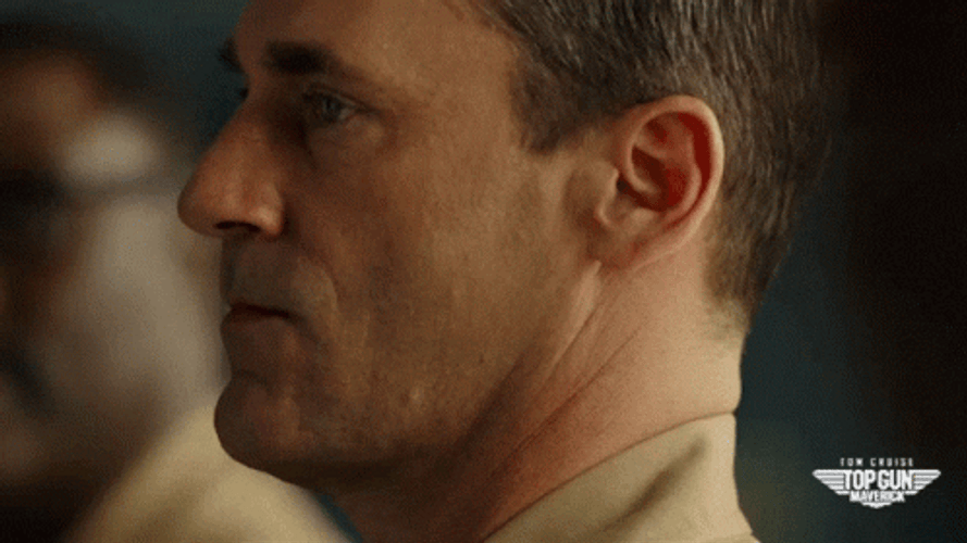 Top Gun Maverick Jon Hamm Looking Back GIF