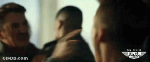 Top Gun Maverick Movie Poster Two Men Fighting GIF