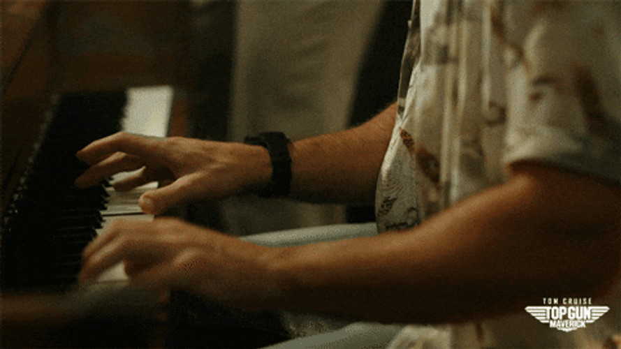 Top Gun Maverick Playing Piano GIF