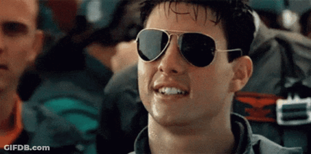 Top Gun Tom Cruise Shades Off GIF