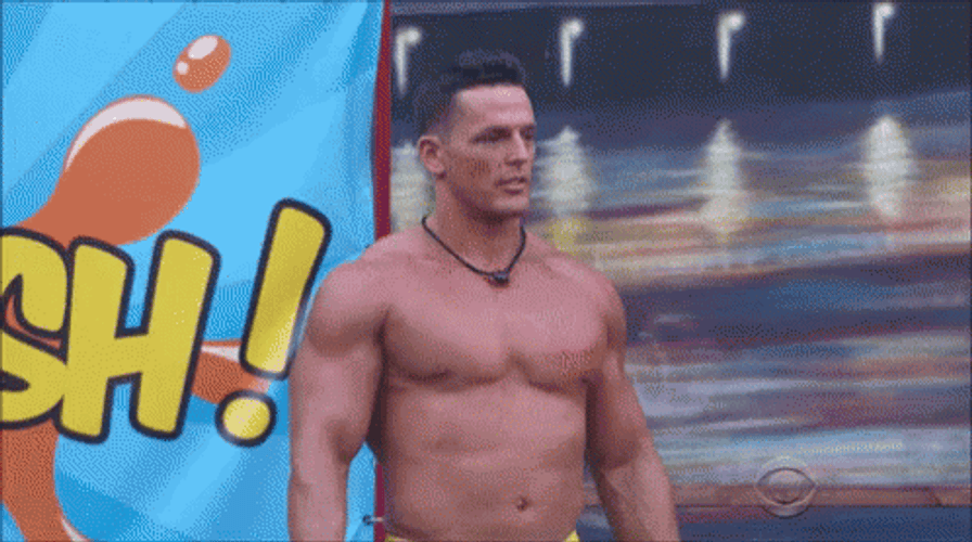 Topless Fit Gut Man Boobs Bounce GIF