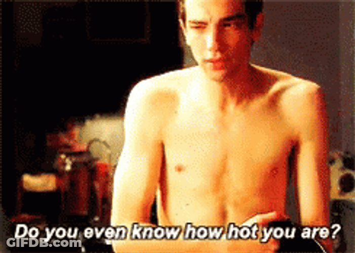 Topless Guy Compliment Hot Wife GIF