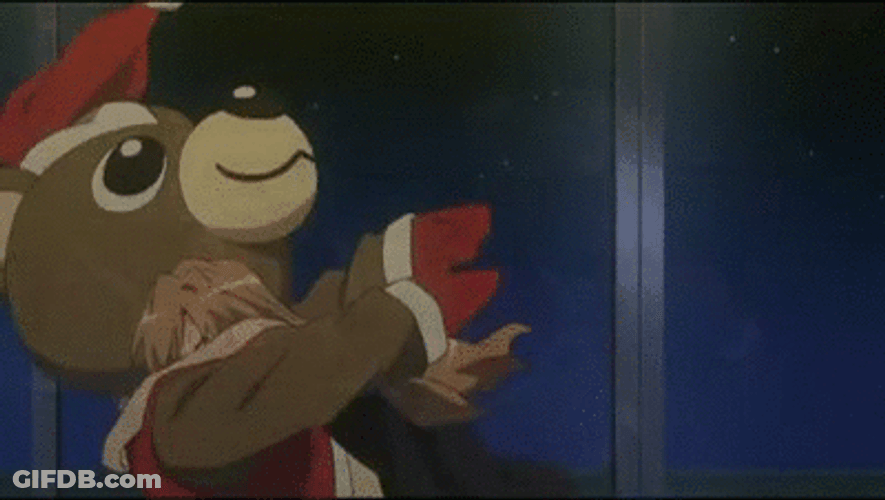 Toradora Christmas Bear Spinning Hug GIF