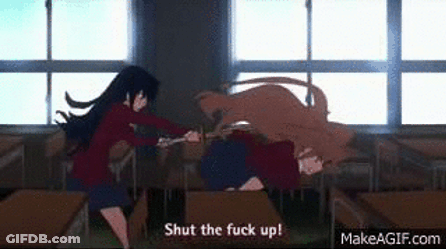 Toradora Girls Intense Fight GIF